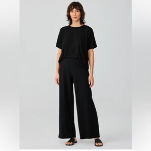 NWT Eileen Fisher Organic Traceable Cotton Jersey Wide-Leg Pant size Small